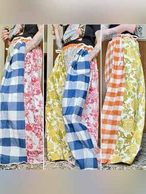 Colorful Patchwork Wide Leg Pants!